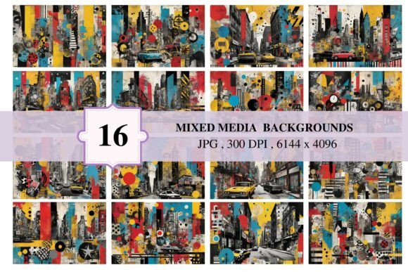 16 Mixed Media Backgrounds: Ignite Your Urban Art Designs