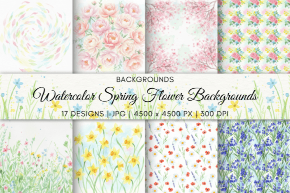 Bring Spring to Life: Watercolor Spring Flower Backgrounds
