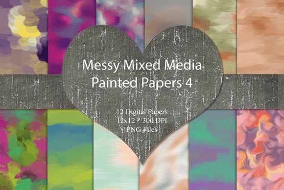 Colorful Artsy Painted Backgrounds for Digital Crafters