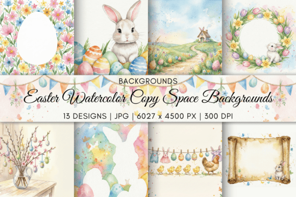 Easter Watercolor Copy Space Backgrounds: Your Canvas for Spring Stories