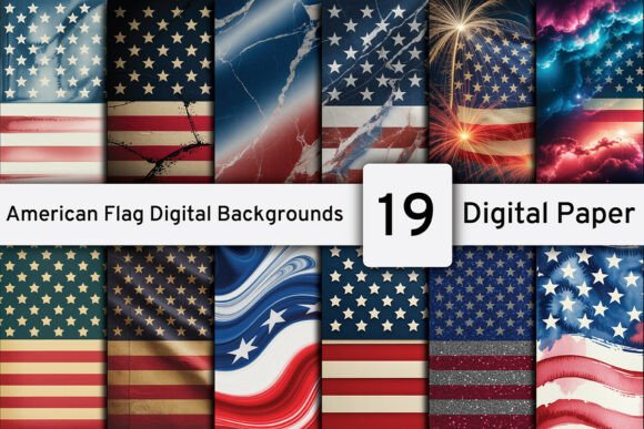 Elevate Your Designs with Seamless American Flag Digital Paper Backgrounds