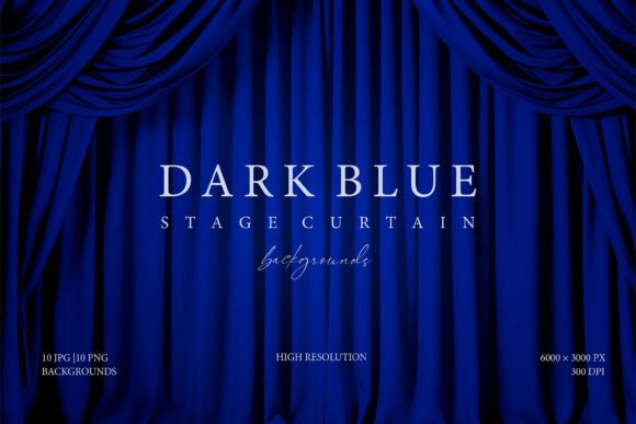 Elevate Your Visuals with Dark Blue Stage Curtain Backgrounds