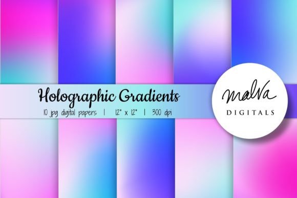 Elevate Your Visuals with Holographic Neon Gradients Backgrounds