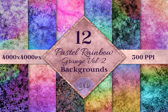 Explore the Textured Appeal of Pastel Rainbow Grunge Vol. 2