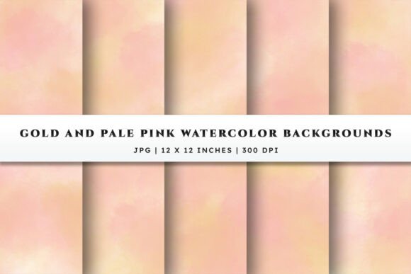 Gold & Pink Watercolor Backgrounds for Elegant Design