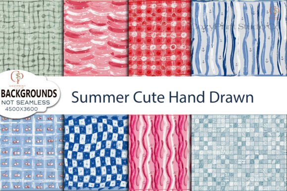 Summer Cute Hand Drawn Backgrounds: Infuse Warmth into Your Designs