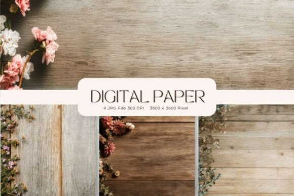 Wooden Florals Texture Backgrounds_5: Your Digital Design Toolkit
